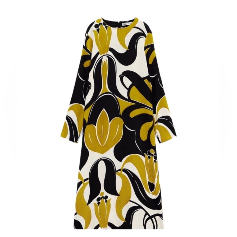 ZARA PRINTED LONG DRESS - Picture 3 of 7